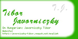 tibor javorniczky business card